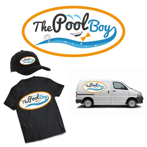 Create a head-turning logo for "The Pool Boy" pool servicing business