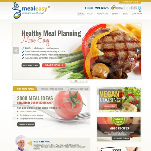 Help mealeasy.com with a new website design