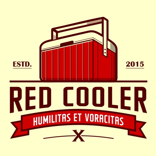Vintage Red Cooler Logo