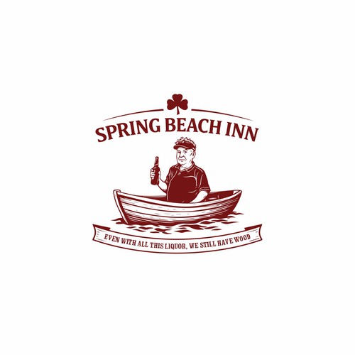 Spring Beach Inn — Distressed Irish Dive Bar Logo Concept