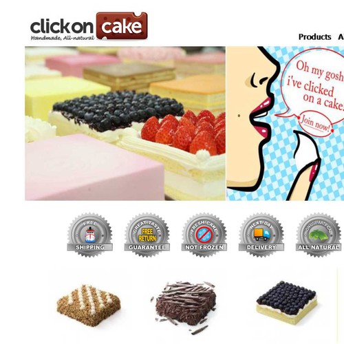 Online Cake Shop "Click on Cake" needs new icons.