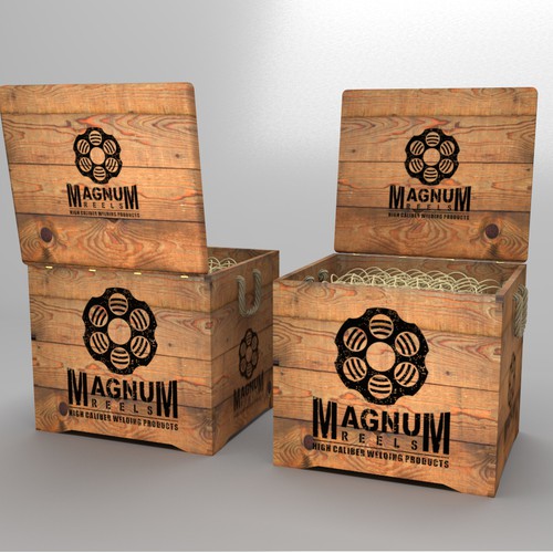 Vintage wooden crate box for Magnum Reels