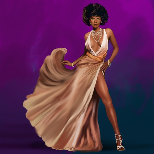 Hollywood Glam Woman Illustration