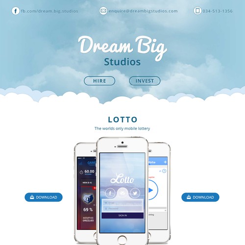 Dream Big Studio Landing Page