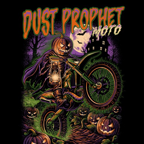 Dust Prophet Moto Halloween T-shirt design