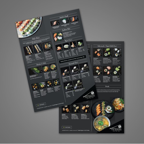 Menu Design for Sushi Restaurant