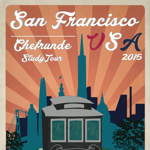 Design a retro "tour" poster for a special event at 99designs!