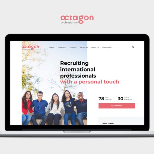Landing page for Established Recruitment Agency