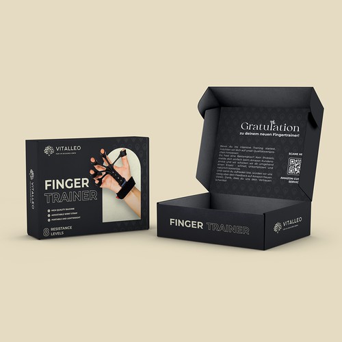 Finger trainer packaging box Design