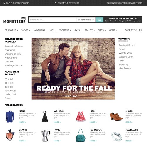 Website design contest for e-commerce shop (Monetizer AG)