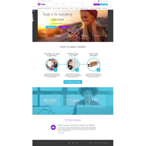 Landing Page Design - Bartering Website