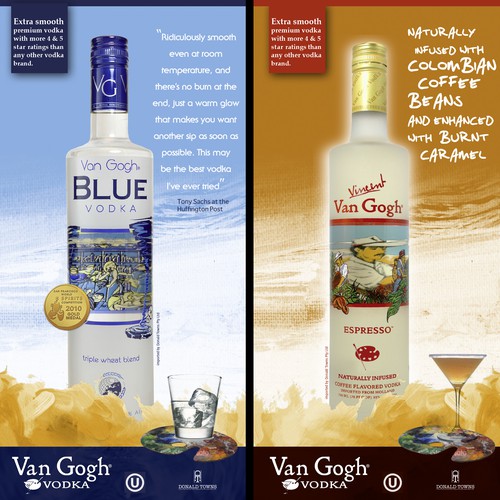 Create the next signage for Van Gogh Vodka