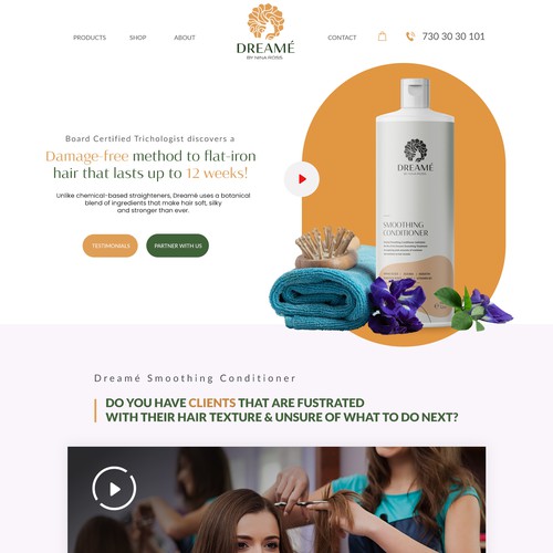 Website Design of Shampoo 