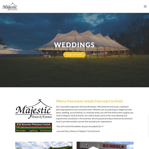 Majestic Tents Website
