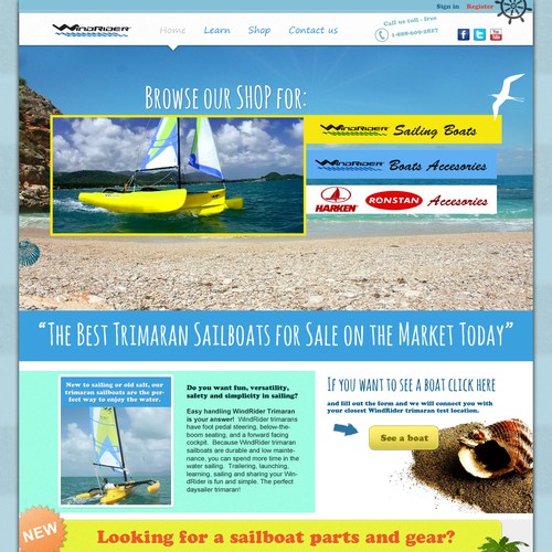 Head turning sailboat company website design needed