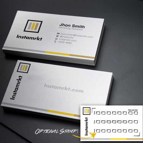 Simple, elegant, stunning business card for a new kind of sports betting