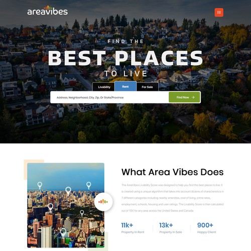 Area vibes website design