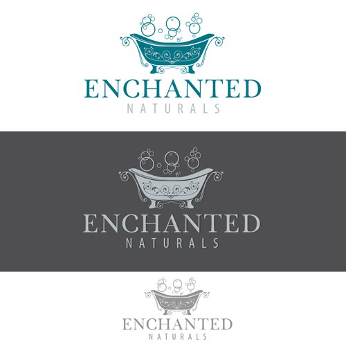 Create a classy, vintage claw foot bathtub design logo for Enchanted Naturals