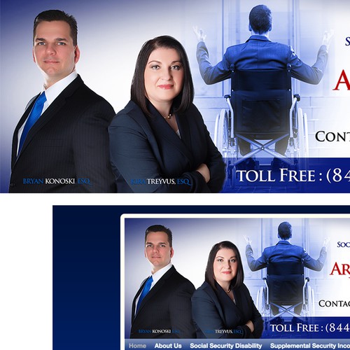 Create a professional website header for law practice