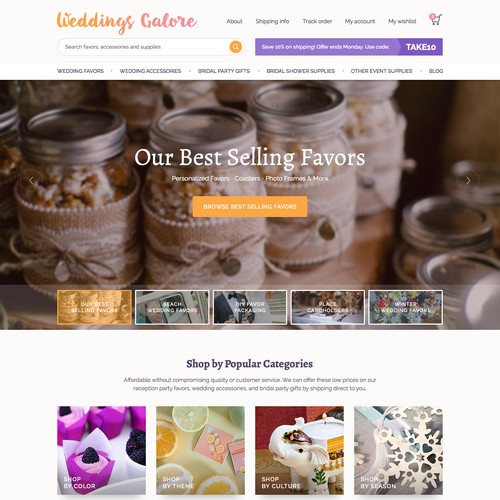 Weddings Galore Frontpage