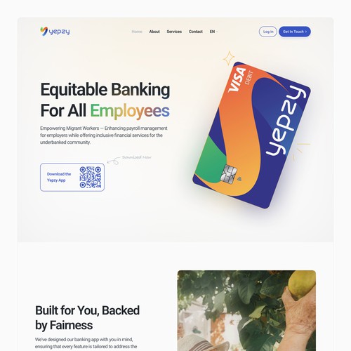 Credit card landing page