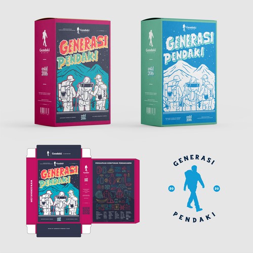 Ilustration and logo also packaging for the climbing brand