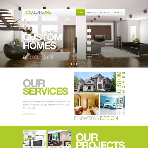 Create the next website design for Square One Contracting (squareonecontracting.ca)