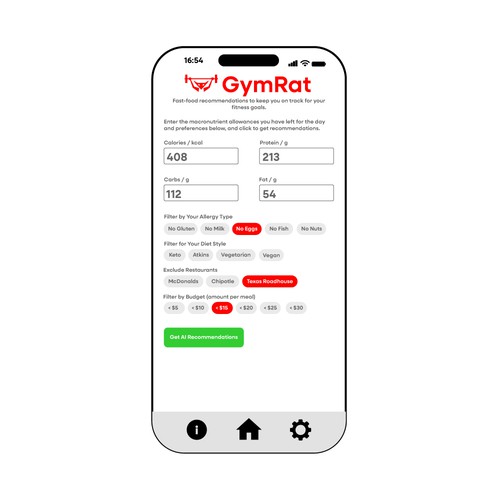 App Design for a Fast-Food Selection App