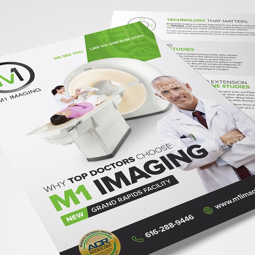 Bold and Clean Flyer designed for M1 Imaging