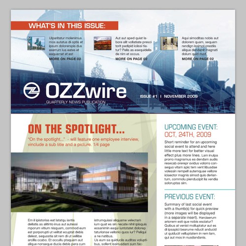 Corporate 4 page print newsletter template