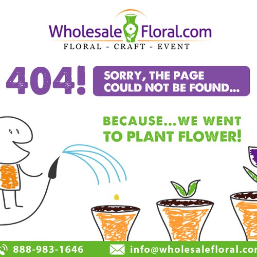 Create a 404 page for floral supply site