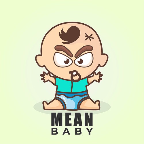 Playful Character Mascot Design for "Mean Baby" Branding