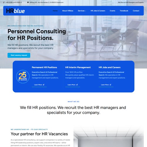 HRblue website concept