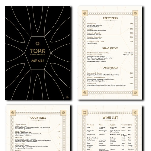 Top bar menu
