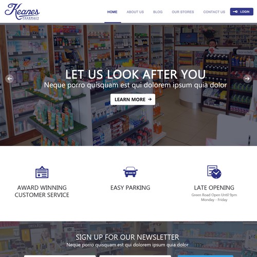 Simple Modern Website required for a Pharmacy group