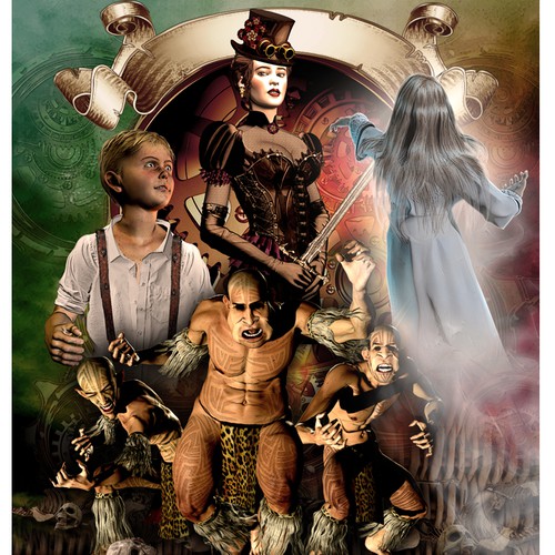 Steampunk fantasy book cover