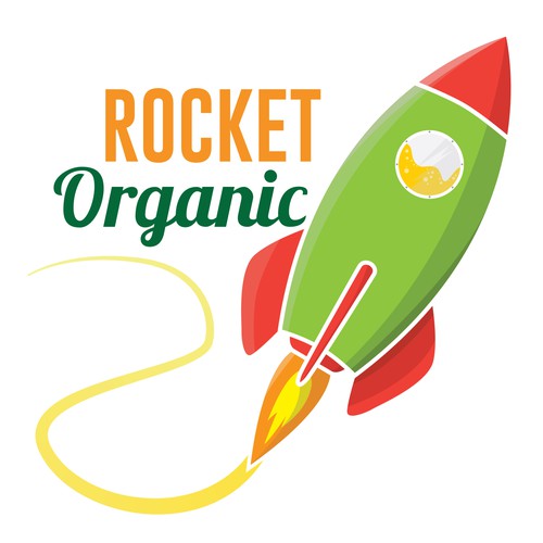 Simple and fun logo for Rocket Organic