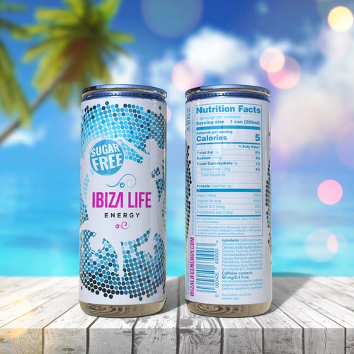 Design for Ibiza Life Sugar Free energy drink