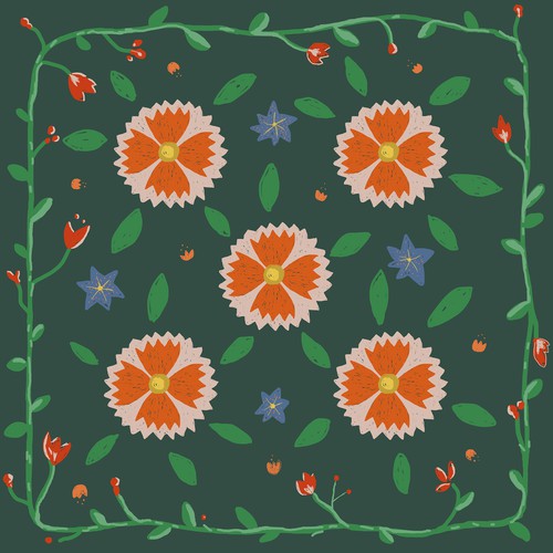 Create a bold, vibrant, hand-painted design for a picnic rug / portable work of art
