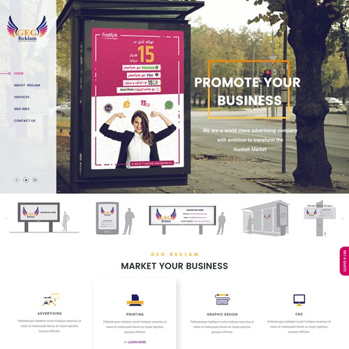 Web design for design and advertising company