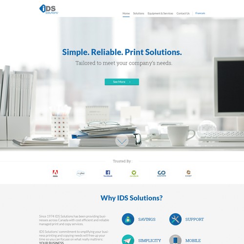 Web design project for a print solutions company