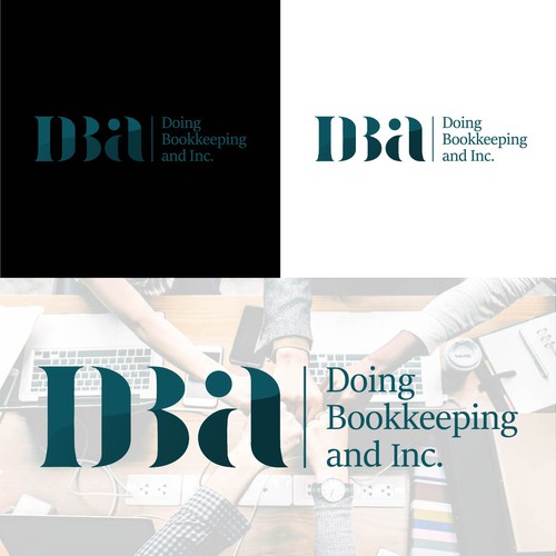 Negative Space Logo for Doing Bookkeeping and inc.