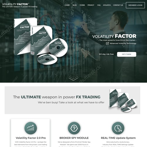 Forex App Landing page