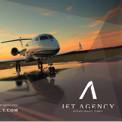 Create a brochure/ebrochure for a Private Jets company : JET AGENCY