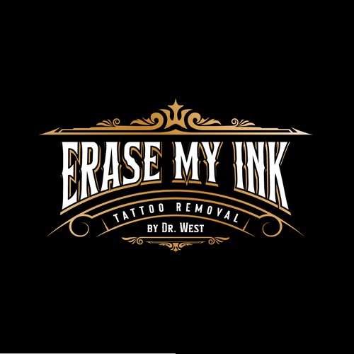 retro concept for tattoo remover practice logo