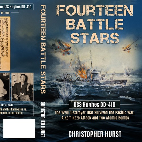 Book-cover design for the history book "Fourteen Battle Stars"