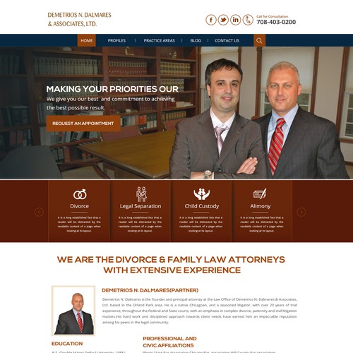 Home Page design for Attorneys.