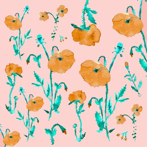 Poppy pattern for baby clothing