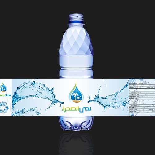 Eye-catching label for a new kind of water