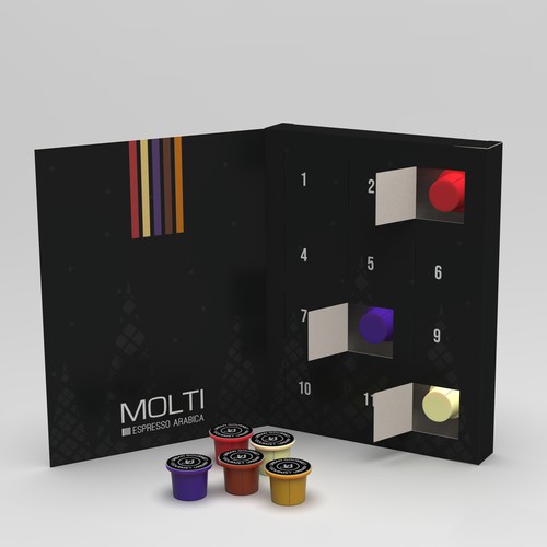 Box for coffee pods advent calendar